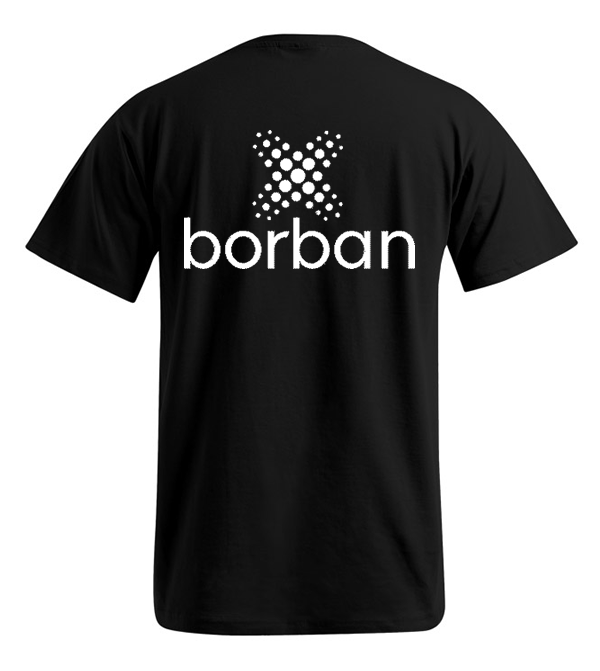Schwarzes T-Shirt hinten mit Borban-Logo